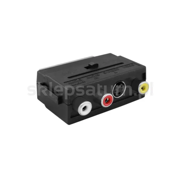 Przejście SCART - 3x gniazdo RCA + SVHS z przełącznikiem, LX8013PC