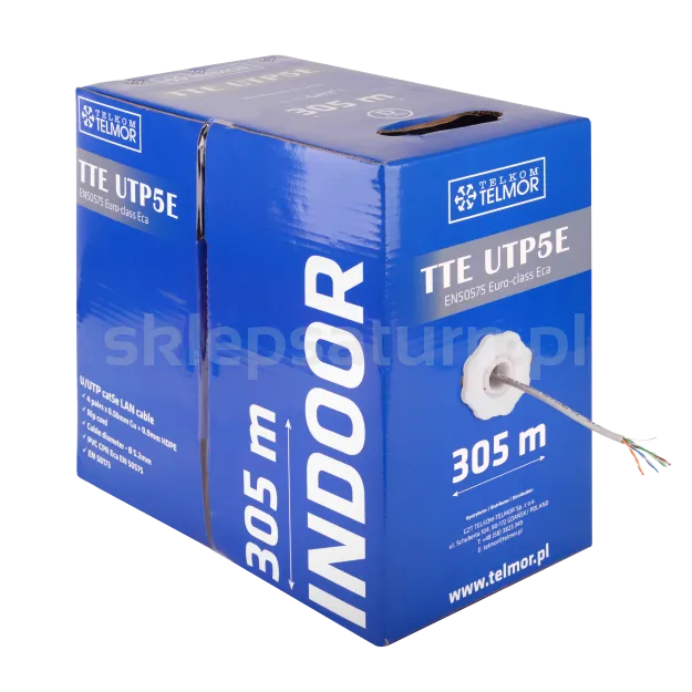 Kabel skrętka CAT.5e UTP Telkom-Telmor TTE PVC Eca 305m