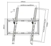 Uchwyt 26-55'' Cabletech UCH0154, czarny