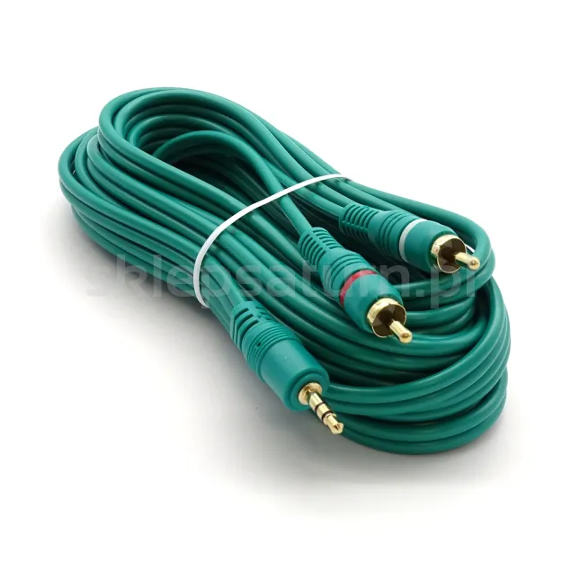 Kabel 2xRCA - Jack 3.5mm LX1217KB 5m zielony