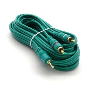 Kabel 2x RCA - Jack 3.5mm LX1217KB 5m zielony