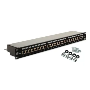 Patch panel FTP CAT.6 24 porty, GetFort PGF-6FTP24-B6