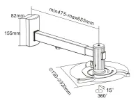 Uchwyt do projektora ścienny Cabletech UCH0101