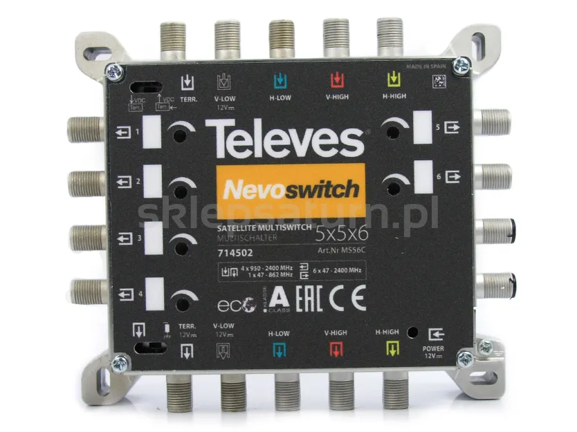 Multiswitch Televes Nevoswitch 5x5x6, ref. 714502.