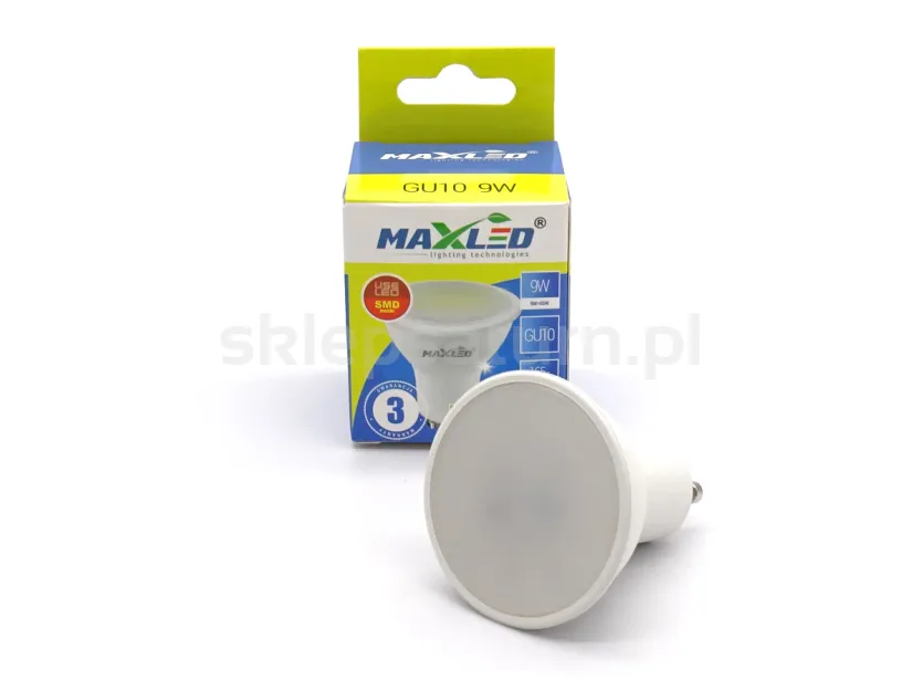 Żarówka MAXLED LED GU10 9W 3000K b.ciepła