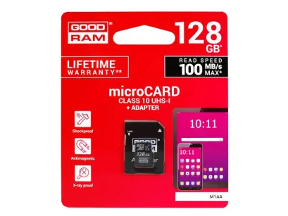 Karta pamięci microSD 128GB GOODRAM + adapter, CLASS 10 UHS, LXND128GB