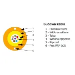 Kabel światłowodowy doziemny tcDAC-2J, 5.3mm, G657A1, (1km)