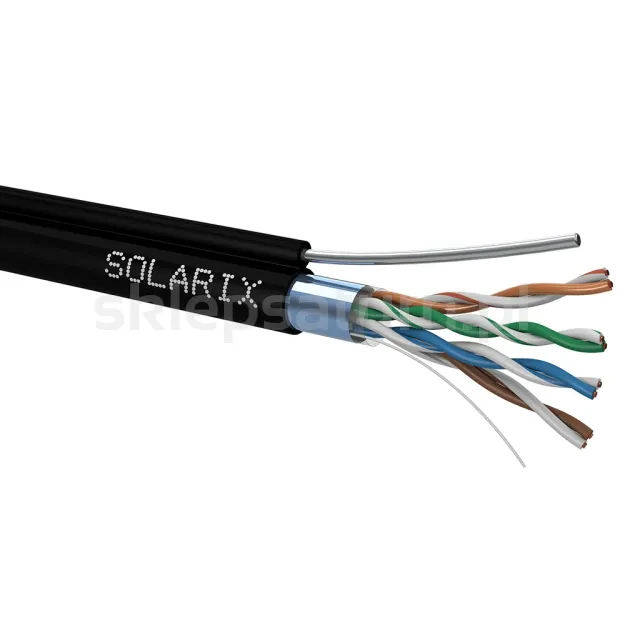 Kabel instalacyjny Solarix SXKD-5E-FTP-SAM CAT5E FTP PE Fca zewnętrzny samonośny (szpula 305 m)