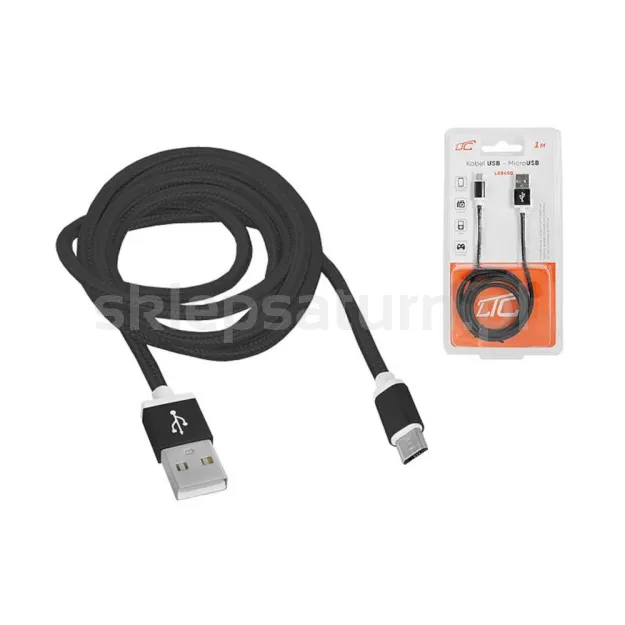 Kabel USB - Micro USB 1m czarny LX8450