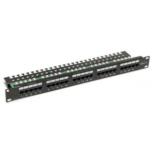 Patch panel 25-portowy, UTP, kat. 3, 1U, 19", złącza typu Krone, 8p4c