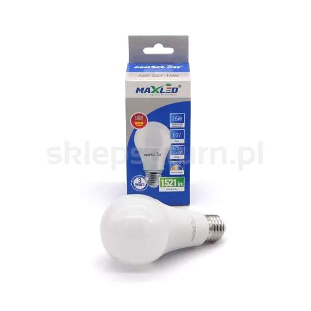 Żarówka Maxled LED A60 E27 15W 230V 3000K b.ciepła