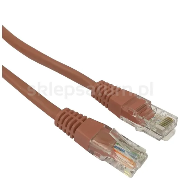 Patchcord UTP KAT.6 BRĄZOWY BASELINK, 2m.