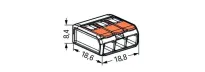 Szybkozłączka Wago 221-413 z dźwigiękami, 3x 0,2-4mm