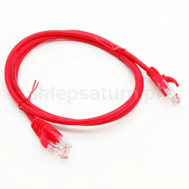 Patchcord UTP-5e 1,0m, czerwony