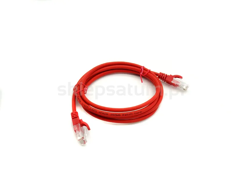 Patchcord UTP-5e 1,5m, czerwony