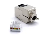 Wtyk keystone RJ45 CAT.6A STP Solarix SXKJ-10G-STP-BK-SA 10G samozaciskowy