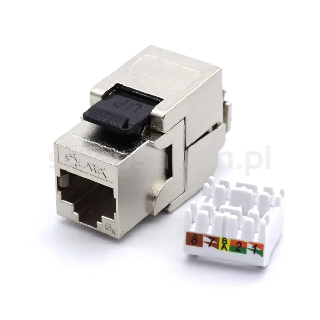 Moduł keystone RJ45 (8P8C) STP - KAT. 6A, beznarzędziowy, Solarix SXKJ-10G-STP-BK-SA 10G