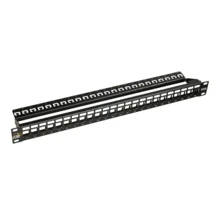 Patch panel modularny pusty Solarix SX24M-0-STP-BK STP 10G RJ45