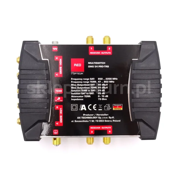 Multiswitch 5/4 Opticum OMS PRO-TRQ z regulacją