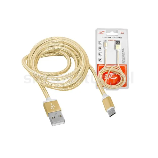 Kabel USB - Micro USB 2m złoty LX8452