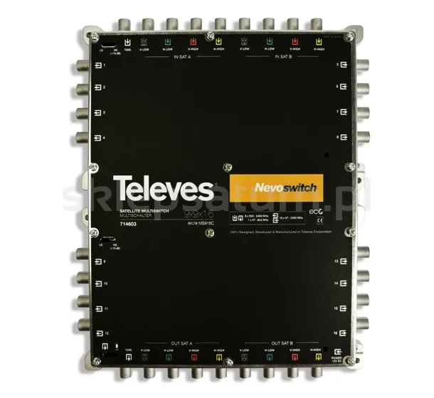 Multiswitch Televes Nevoswitch 9x9x16, ref. 714603.