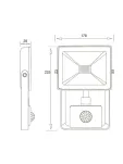 Naświetlacz LED PIR 50W Maxled KORNA 4000K