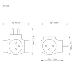 Rozgałęźnik elektryczny, 3 gniazda z uziemieniem, DPM P901W, biały