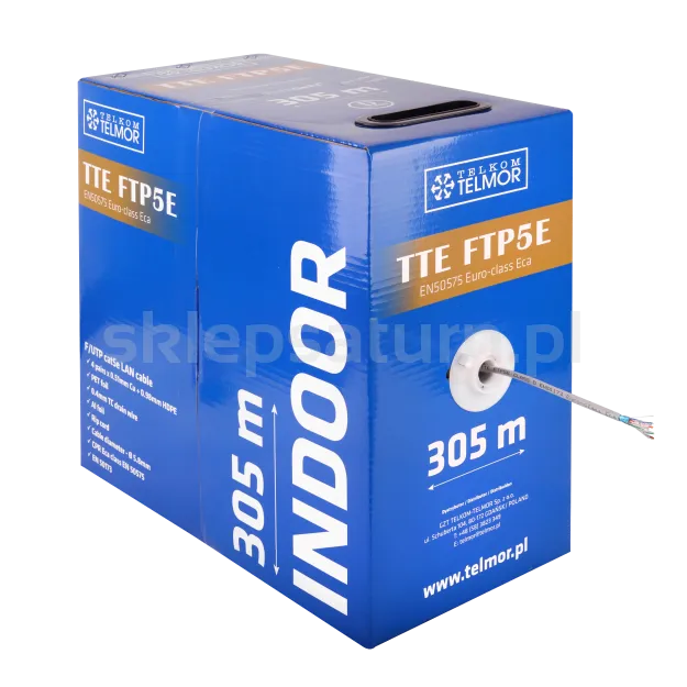 Kabel skrętka CAT.5e FTP Telkom-Telmor TTE PVC Eca 305m