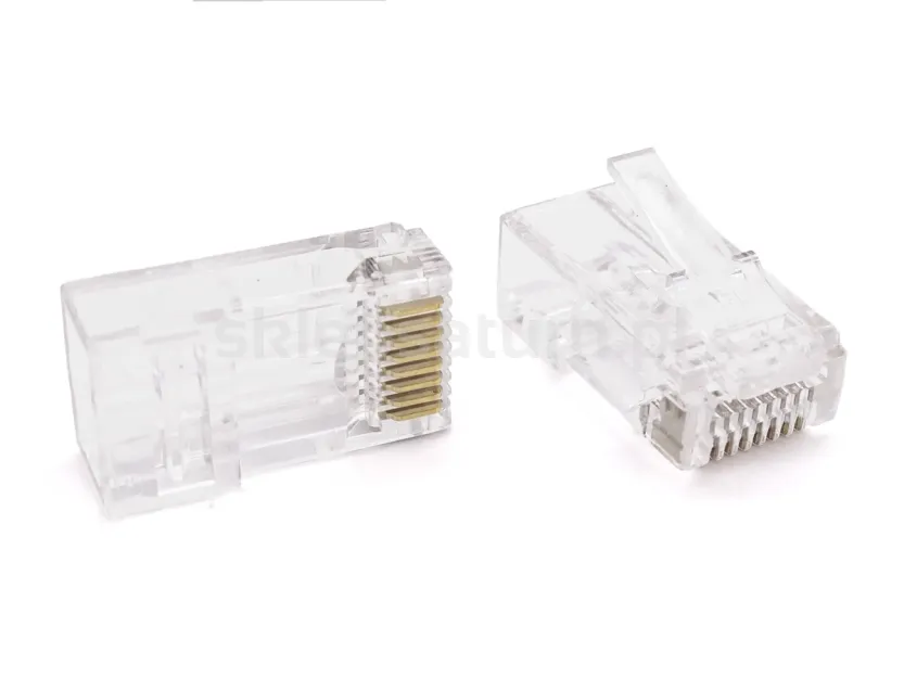 Złącze modularne RJ45 8p8C UTP przelotowe, kat. 6, GetFort GF-RJ45P-6UTP, 1szt