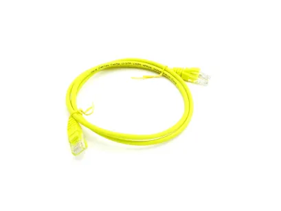 Patchcord UTP-5e 1,0m, żółty, LSZH