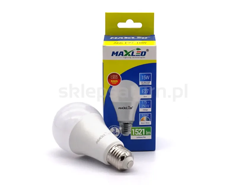 Żarówka MAXLED LED A65 E27 15W 230V 3000K b.ciepła