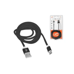 Kabel USB - Micro USB 2m, oplot, czarny, LX8450