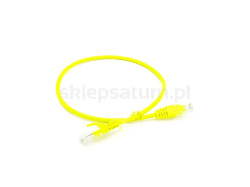 Patchcord UTP-5e 0,5m, żółty